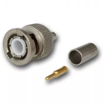Telegärtner BNC krimpovací konektor samec 50 Ohm pre RG-58 C/U, rovný, pozlátený/poniklovaný, 1 kus J01000A1255Z