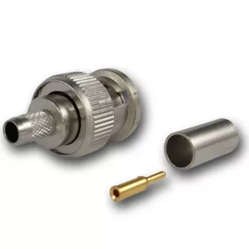 Telegärtner BNC krimpovací konektor samec 50 Ohm pre RG-58 C/U, rovný, pozlátený/poniklovaný, 1 kus J01000A1255Z