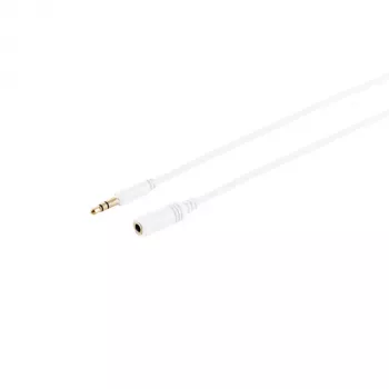 S CONN MAXIMUM CONNECTIVITY 33982-W Super Slim 3,5 mm stereo audio predlžovací kábel, konektor samec na konektor samica, pozlátený, biela, 1,5 m