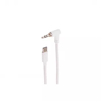 SHIVERPEAKS BS14-08226 3,5 mm zahnutý na rovný audio kábel, biela, 0,9 m