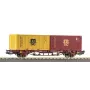 PIKO 27750 kontajnerový nosný vozeň DC, DB AG, epocha VI, Sgns 80', 2x 40ft kontajner, H0