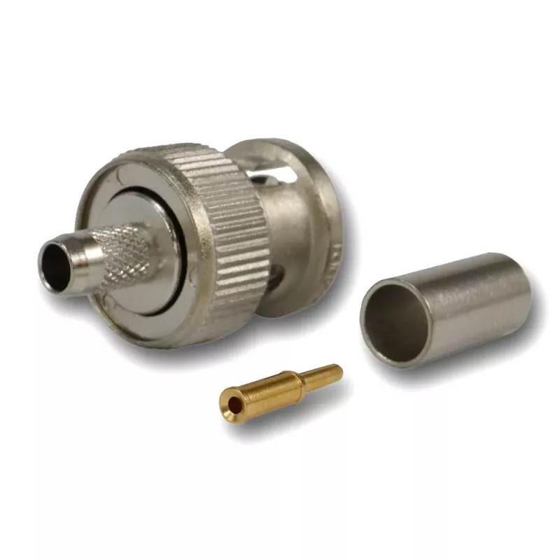 Telegärtner BNC krimpovací konektor samec 50 Ohm pre RG-58 C/U, nikel/zlato, 4 GHz J01000L1255Z