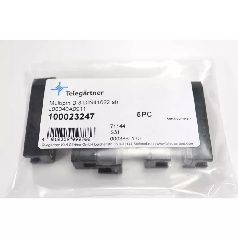 Telegärtner DIN 41622 typ B 8 asymetrický 8-pólový PCB konektor samica, spájkovací vývod J00040A0911