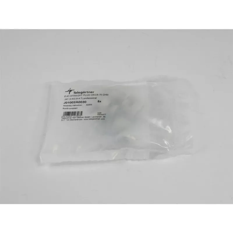 Telegärtner BNC konektor samec krimpovací konektor 75 Ohm pre RG59/RG62/RG179/RG187/RG316 J01002A0030