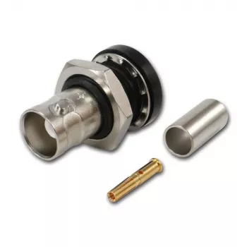 Telegärtner BNC káblová zásuvka krimpovacia G01 50 Ohm, krimpovanie/krimpovanie, izolovaná príruba, A1305, Z04, G01 (RG-58 C/U) - 5 kusov