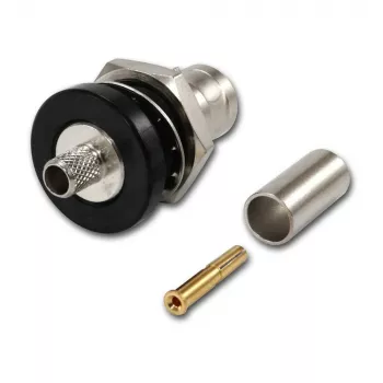 Telegärtner BNC káblová zásuvka krimpovacia G01 50 Ohm, krimpovanie/krimpovanie, izolovaná príruba, A1305, Z04, G01 (RG-58 C/U) - 5 kusov