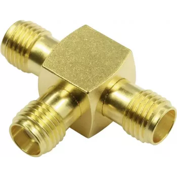 Telegärtner SMBA adaptér SMA konektor samica na SMA konektor samica, 50 Ohm, DC-18 GHz, poniklovaná mosadz J01155A0011