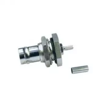 Telegärtner BNC zabudovateľná konektor samica krimp/krimp 50 Ohm pre RG-316/U, nikel/zlatá