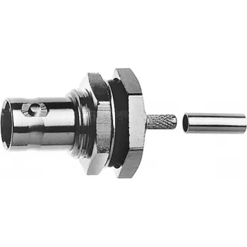 Telegärtner BNC zabudovateľná konektor samica krimp/krimp 50 Ohm pre RG-316/U, nikel/zlatá