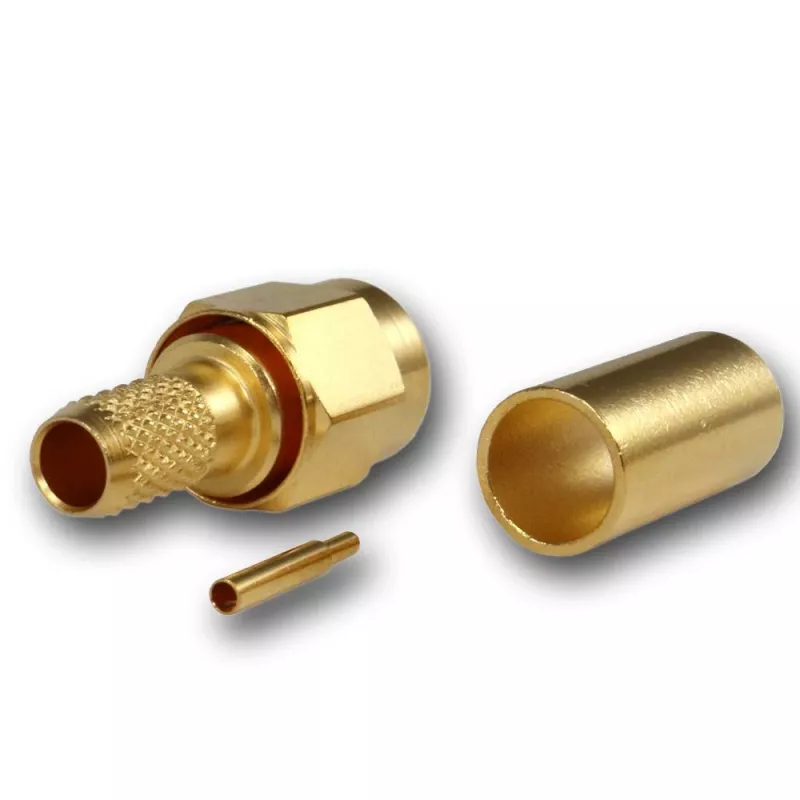 Telegärtner SMA káblový konektor krimp/spájka G01, RG-58C/U, zlatý, 1 kus (J01150A0041Z)
