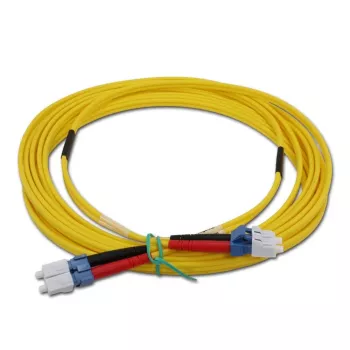 TELEGÄRTNER LC na LC Single-Mode OS2 duplexný patch kábel, 5 m, žltý