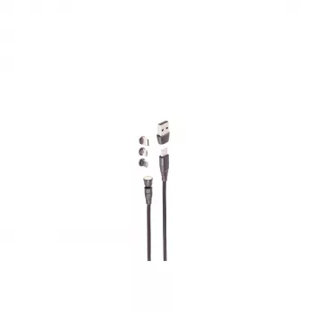 ShiverPeaks BS14-19020 Magnetický 6-in-1 USB nabíjací kábel 540°, 60W, 1m, čierny
