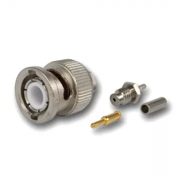 Telegärtner BNC konektor samec krimpovací 50 Ohm pre RG-178 B/U, rovný, niklovaný/zlatý, 1 ks