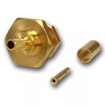 Telegärtner SMA konektor samica krimpovací zabudovateľný konektor samica pre RG-316/U, zlatý, 50 Ohm, DC-6 GHz J01151A0001Z