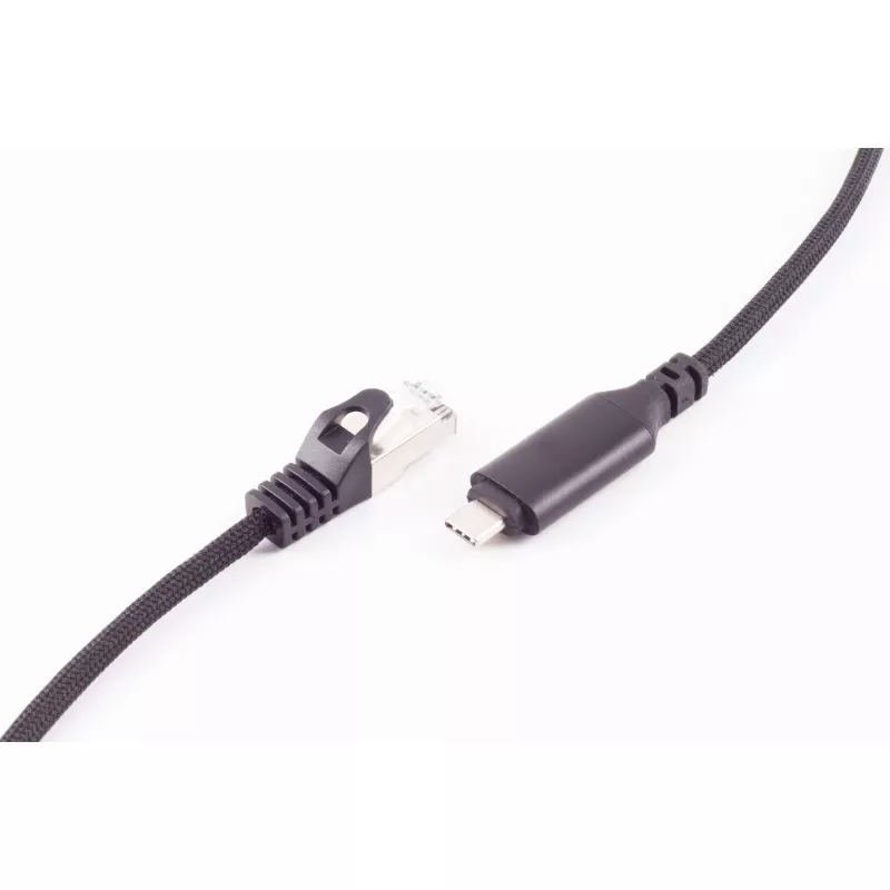 SHIVERPEAKS USB-C na RJ45 gigabit ethernet adaptérový kábel, hliník, čierna, 1m (BS14-51025)