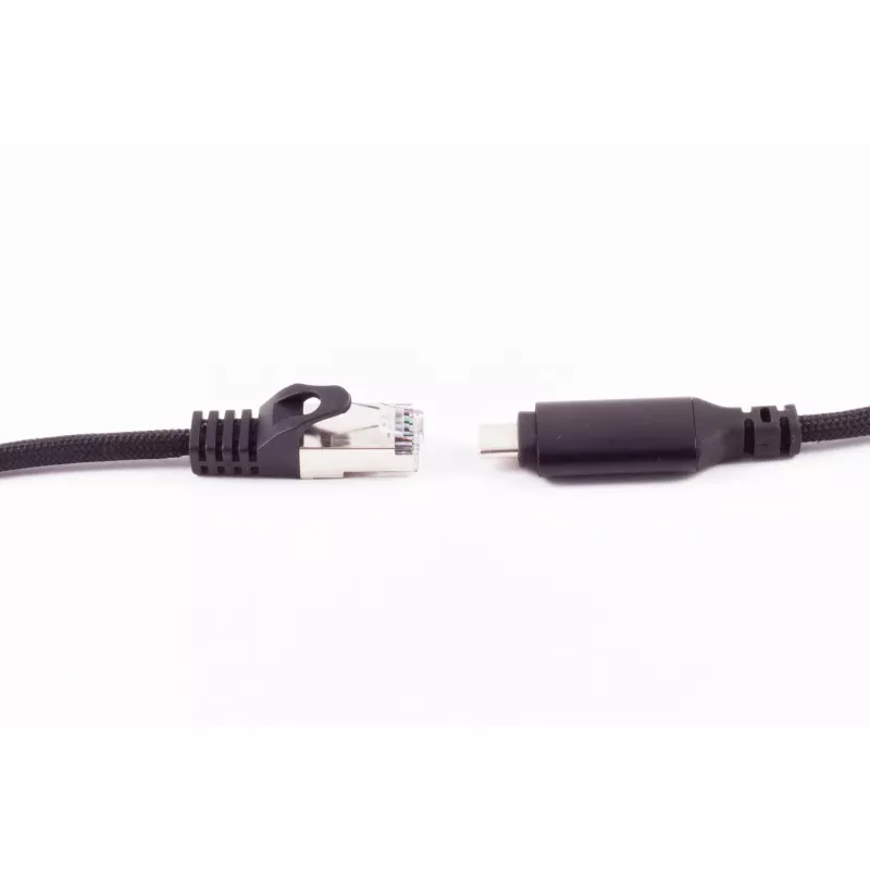 SHIVERPEAKS USB-C na RJ45 gigabit ethernet adaptérový kábel, hliník, čierna, 1m (BS14-51025)