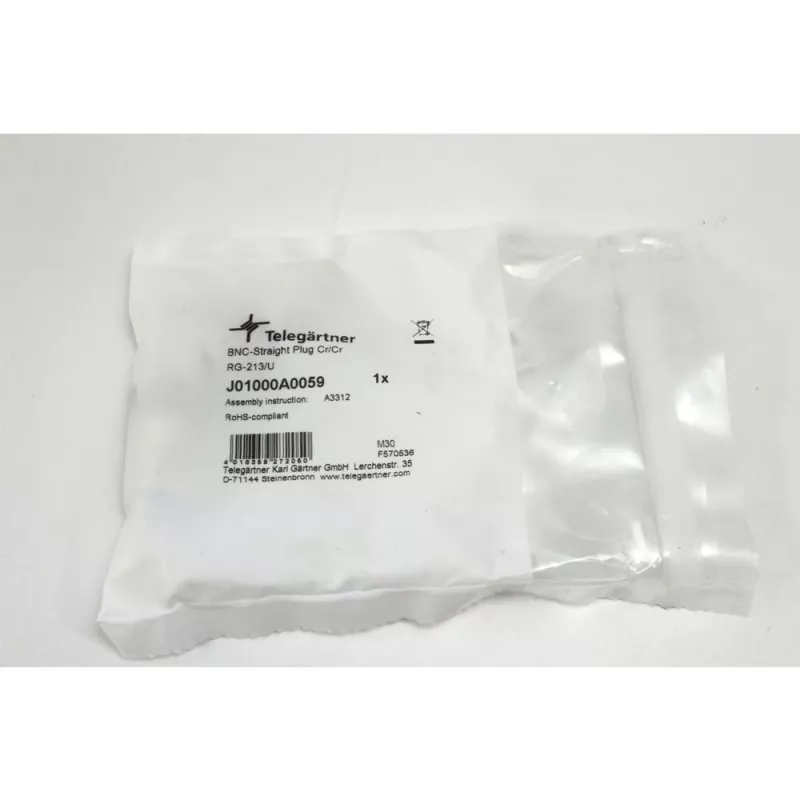 Telegärtner BNC krimpovací káblový konektor, 50 Ohm, RG-213/U, 1 kus (J01000A0059)
