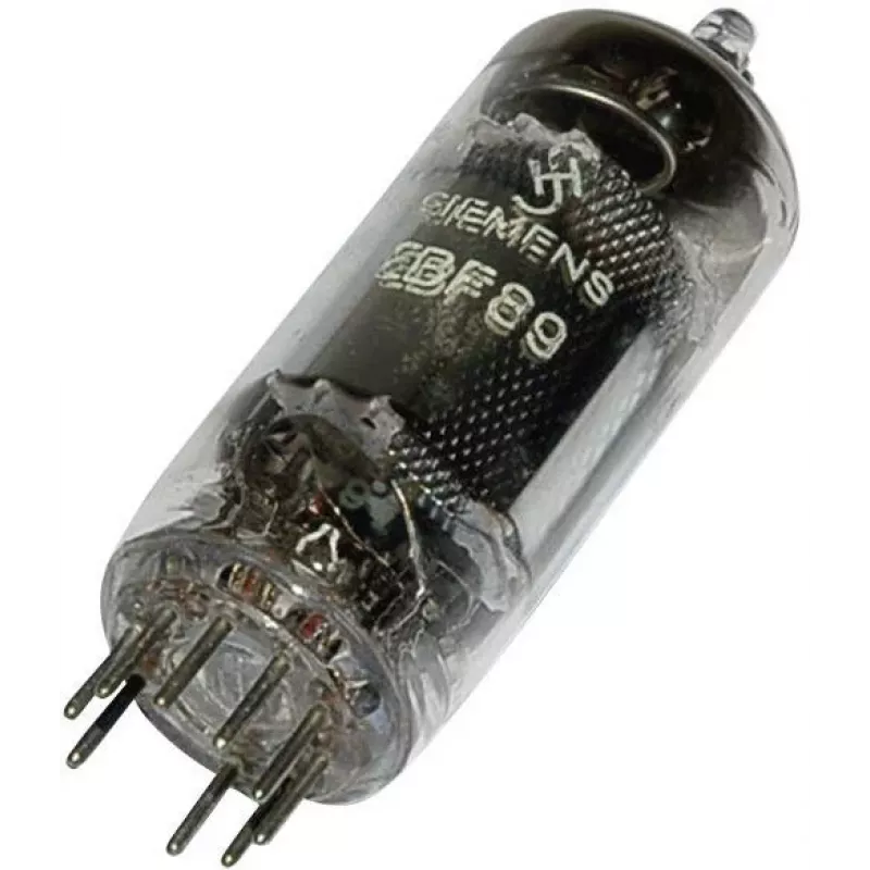 SIEMENS EBF 89 = 6 DC 8 Duodiode-Variable-mu-Pentode vákuová elektrónka, Noval pätka, 9 pinov