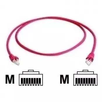 TELEGÄRTNER RJ45 Crossover sieťový patch kábel CAT 6A S/FTP 0,5m červený bezhalogénový samozhášavý L00000A0118