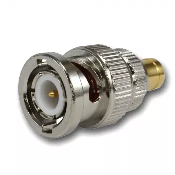 TELEGÄRTNER koaxiálny adaptér BNC konektor samec na SMB konektor samica, 50 Ohm, rovný, poniklovaná mosadz J01008F0030