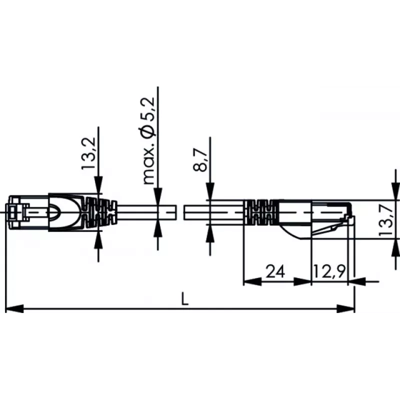 TELEGÄRTNER Cat.6A S/FTP patch kábel, 1,5 m, modrý, LSZH, RJ45, 500 MHz L00001A0288