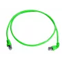 Telegärtner MP8 FS 500 Cat.6a SFTP patch kábel, RJ45 na RJ45, 2m, zelený, 90° konektor, bezhalogénový L00001A0156