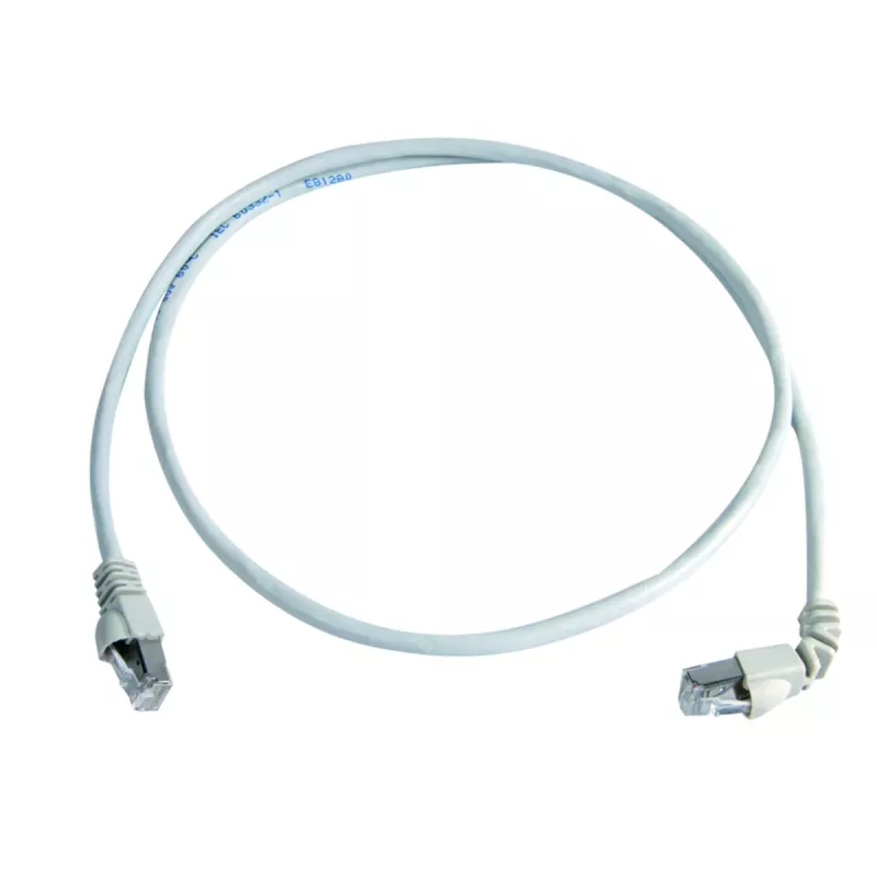 Telegärtner Cat.7 holý kábel MP8 FS 600 LSZH 2,0m, 1x90-stupňový sieťový kábel biely 2 m L00001A0164