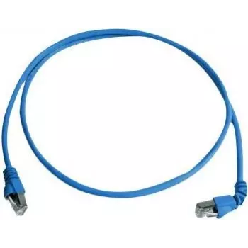 Telegärtner S/FTP Cat 6A patch kábel, PiMF, 3,0 m, modrý, jeden zahnutý RJ45, LSZH L00002A0177