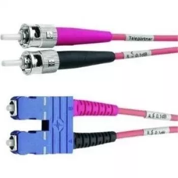 Telegärtner ST na SC duplex multimódový OM4 optický patch kábel, 50/125µm, 3m, aqua L00892A0072