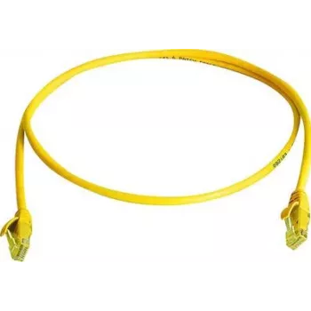 Telegärtner 100008205 RJ45 patch kábel, CAT 5e, 1,0 m, žltý, U/UTP, LSZH, s ochranou proti zlomeniu