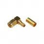 TELEGÄRTNER RP-SMA uhlový crimp konektor samec pre RG-58C/U, 50 Ohm, pozlátený
