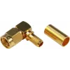 TELEGÄRTNER RP-SMA uhlový crimp konektor samec pre RG-58C/U, 50 Ohm, pozlátený