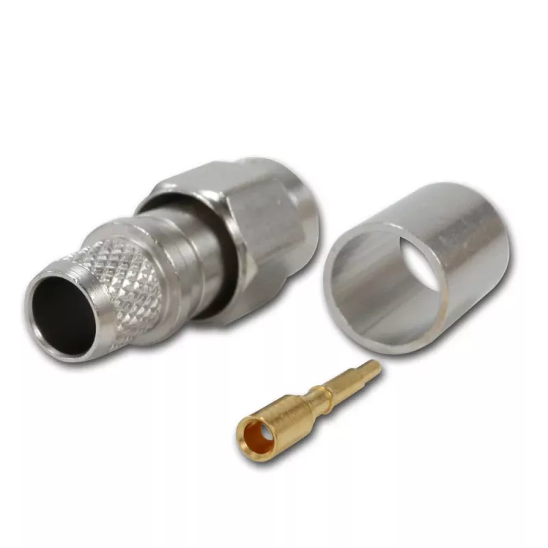 Telegärtner SMA rovný konektor samec crimp G30 (1,5/3,8), H 155, Low Loss 1,4/3,8 crimp/crimp koaxiálny konektor J01150A0618