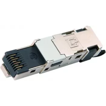 Telegärtner J80026A0047 Cat.6A tienený RJ45 konektor samec pre montáž v teréne, bez nástrojov, T568B, zliatina zinku, čierny