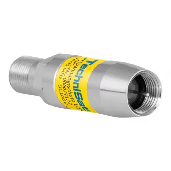 TechniSat USS1 koaxiálna prepäťová ochrana F konektor samec na F konektor samica 75 Ohm strieborná žltá 0000/3122