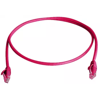 TELEGÄRTNER 100008051 CAT 6 U/UTP RJ45 patch kábel, 0,5 m, červený, spomaľujúci horenie, ochrana proti zlomeniu
