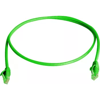 Telegärtner 100008318 RJ45 patch kábel, CAT 6, 2,0 m, zelený, LSZH, spomaľujúci horenie, s ochranou proti zlomeniu