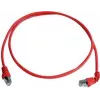 Telegärtner S/FTP Cat 6A patch kábel, PiMF, 1m, červený, jeden zahnutý konektor, LSZH L00000A0196