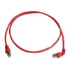 Telegärtner S/FTP Cat 6A patch kábel, PiMF, 1m, červený, jeden zahnutý konektor, LSZH L00000A0196