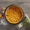 LURCH FlexiForm forma na quiche 26 cm s vyberateľným skleneným dnom, 100 % platinová silikón, Ø 30 x 4 cm, hnedá (85009)