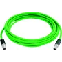 TELEGÄRTNER Cat.6A priemyselný Ethernet patch kábel, M12 X-kódovaný konektor samec na M12 X-kódovaný konektor samec, 1,0 m, PUR zelený L80000A0001