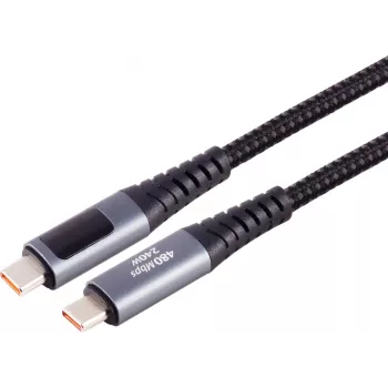 S CONN MAXIMUM CONNECTIVITY USB-C na USB-C nabíjací kábel, 240W PD, integrovaný displej, 1 m 14-59025
