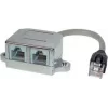S CONN MAXIMUM CONNECTIVITY RJ45 telefónny/ethernetový splitter adaptér, Cat. 5e, tienený, 0,1 m, čierna 75002-2