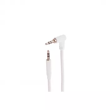 SHIVERPEAKS 3,5 mm TRS audiokábel, zahnutý na rovný, biela, 0,9 m BS14-07226
