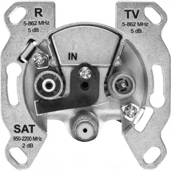 TechniSat TECHNIPRO SV600 V2 3-dierová anténna nástenná zásuvka s DC diódovým oddelením (TV, rádio, SAT) 0004/3075