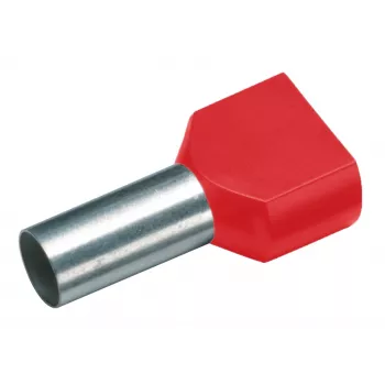 Cimco 187706 dvojitá káblová koncovka, 1 mm², čiastočne izolovaná, červená, 100 ks