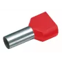 Cimco 187706 dvojitá káblová koncovka, 1 mm², čiastočne izolovaná, červená, 100 ks