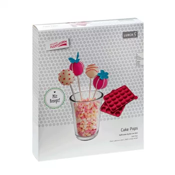 LURCH forma na cake-pop, silikón, 20 priehlbín, červená, 23,0 x 18,5 cm 83027