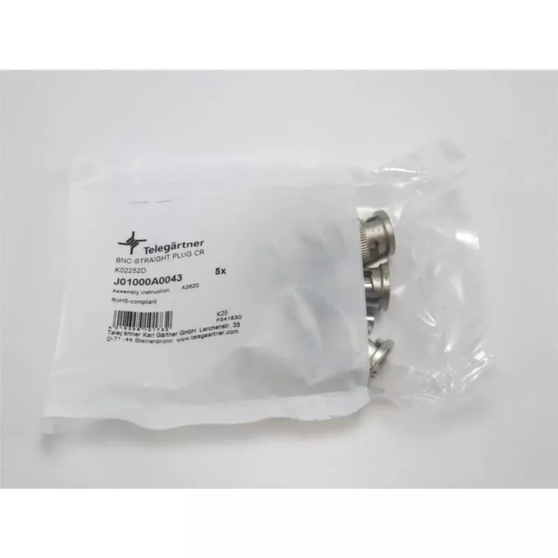 Telegärtner BNC krimpovací káblový konektor G08, 50 Ohm, Professional, RD-316, 5 kusov (J01000A0043)