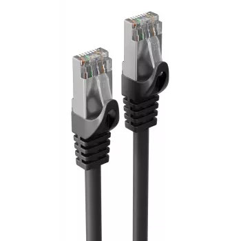 S CONN MAXIMUM CONNECTIVITY Priemyselný Cat.7 S/FTP PUR patch kábel, RJ45, čierna, 0,25m 08-39005